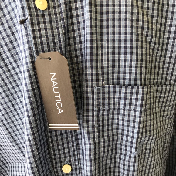 Nautica Men’s Dress Shirt Large Blue Long Sleeve - Picture 3 of 8